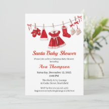 Christmas Baby Shower | Santa Clothes Red & White