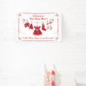 Christmas Baby Shower | Santa Clothes Red & White 横断幕 (インサイチュ)