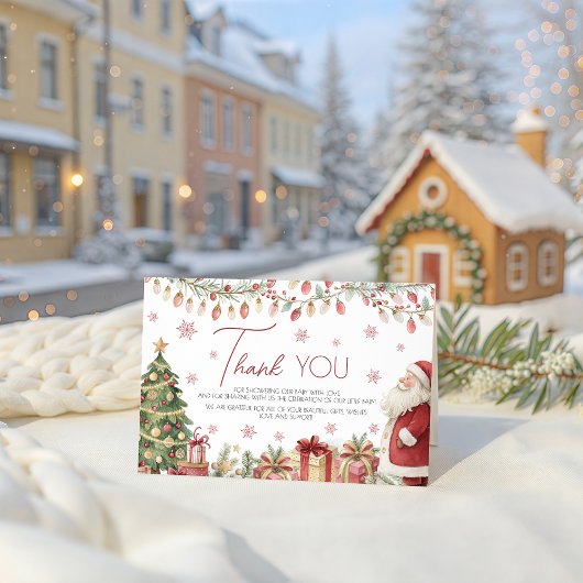 Christmas Baby Shower Thank You Card エンクロージャーカード
