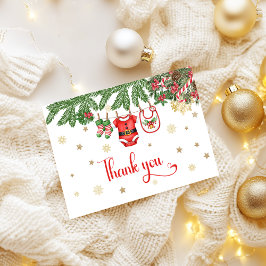 Christmas Baby Shower Thank You Card Santa Baby  サンキューカード