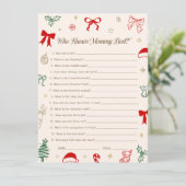 Christmas Baby Shower Who knows Mommy best Card 招待状 (スタンド正面)