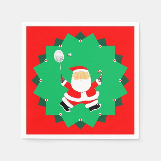 Christmas Badminton スタンダードカクテルナプキン (正面)