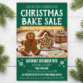 Christmas Bake Sale Festive Holiday Green Business チラシ