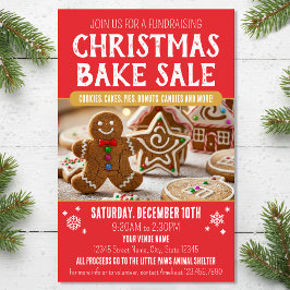 Christmas Bake Sale Festive Holiday Red Business チラシ