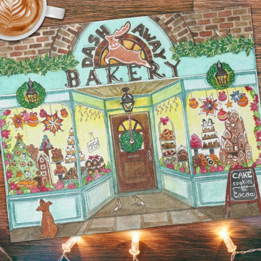 Christmas Bakery Watercolor Artist Made Holiday ジグソーパズル