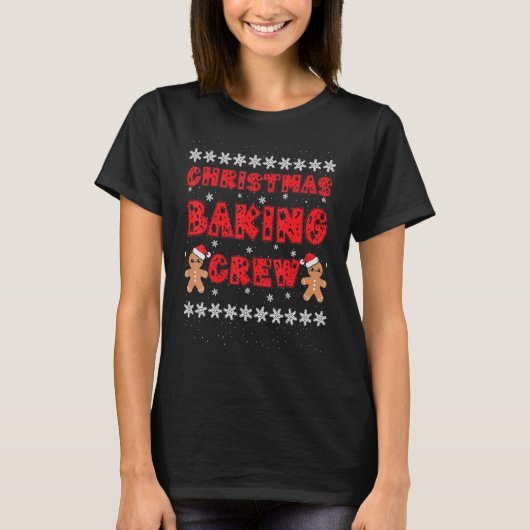 Christmas Baking Crew Gingerbread Men With Xmas Ha Tシャツ (正面)