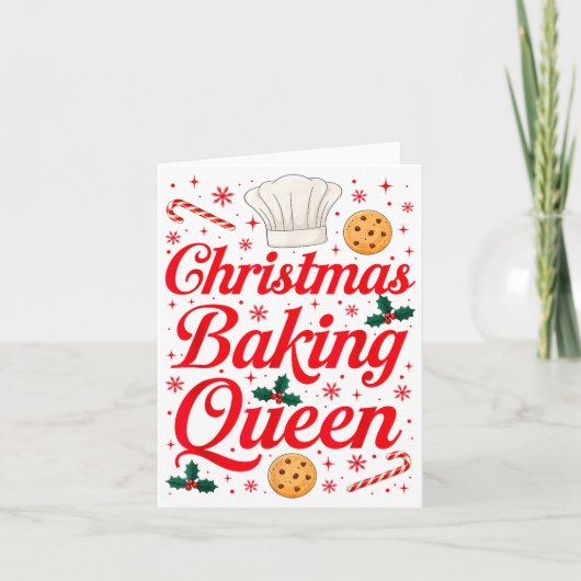 Christmas Baking Queen Funny Xmas Cookie Lover Wom カード (正面)