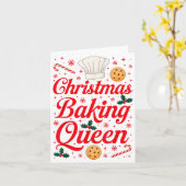 Christmas Baking Queen Funny Xmas Cookie Lover Wom カード (黄色い花)