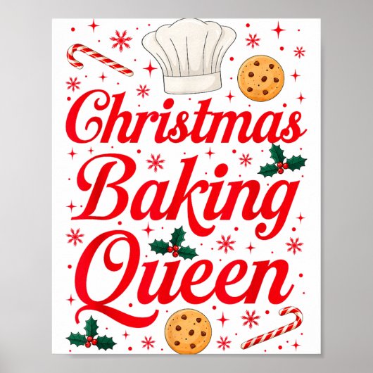 Christmas Baking Queen Funny Xmas Cookie Lover Wom ポスター (正面)