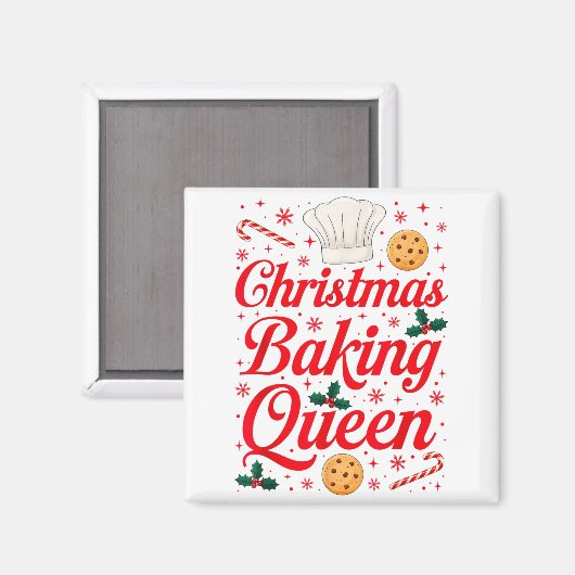 Christmas Baking Queen Funny Xmas Cookie Lover Wom マグネット (正面/裏面)