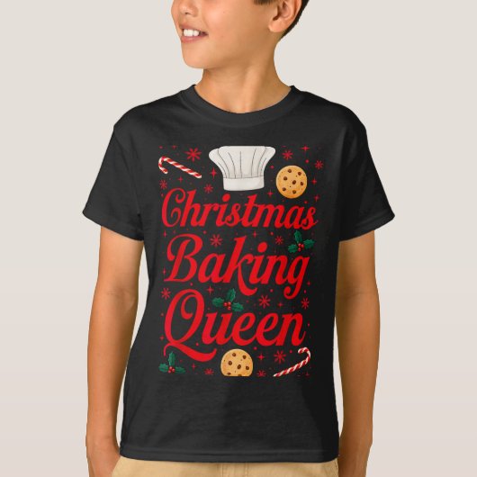 Christmas Baking Queen Funny Xmas Cookie Lover Wom Tシャツ (正面)
