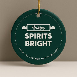 Christmas Baking Spirits Bright Kitchen Ornament セラミックオーナメント
