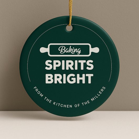 Christmas Baking Spirits Bright Kitchen Ornament セラミックオーナメント