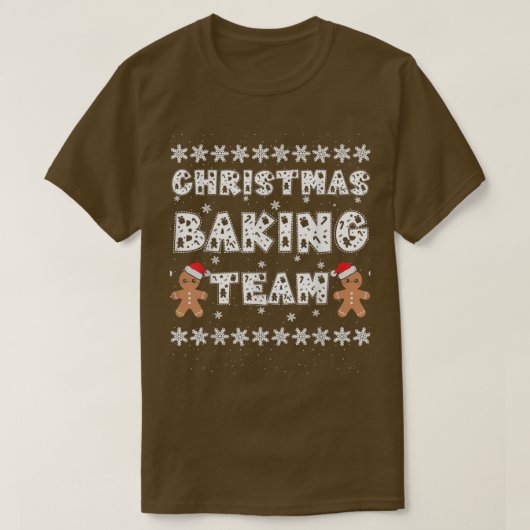 Christmas Baking Team Gingerbread Men with Xmas Ha Tシャツ (デザイン正面)