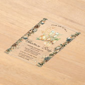 Christmas Ball,Bells Pinecones,Reindeer,Glass アクリル招待状 (レイダウン)