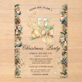 Christmas Ball,Bells Pinecones,Reindeer,Glass アクリル招待状 (正面)