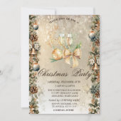 Christmas Ball,Bells Pinecones,Reindeer,Glass  招待状 (正面)