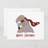 Christmas ball cute monster シーズンポストカード (正面/裏面)