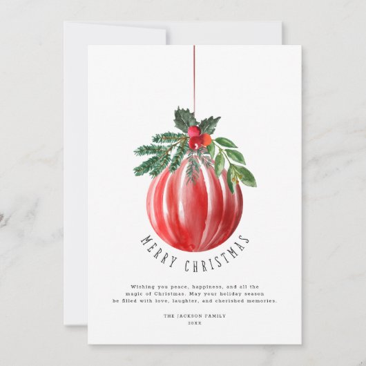 Christmas Ball Merry Christmas Non Photo シーズンカード (正面)