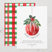 Christmas Ball Merry Christmas Non Photo シーズンカード (正面/裏面)