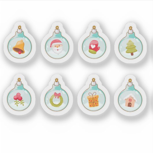 Christmas ball ornaments sticker collection シール (正面)