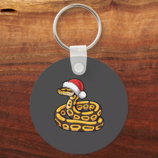Christmas Ball Python Ugly Xmas Sweater Snake Love キーホルダー (正面)