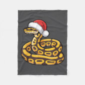 Christmas Ball Python Ugly Xmas Sweater Snake Love フリースブランケット (正面)