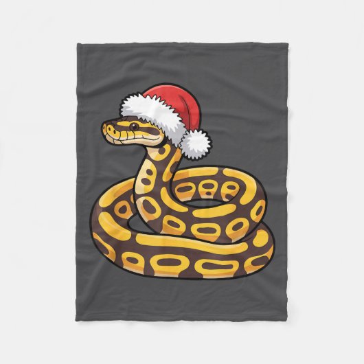 Christmas Ball Python Ugly Xmas Sweater Snake Love フリースブランケット (正面)