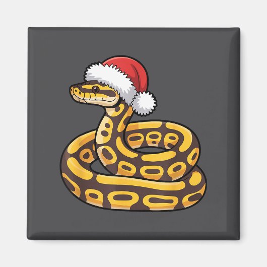 Christmas Ball Python Ugly Xmas Sweater Snake Love マグネット (正面)