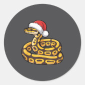 Christmas Ball Python Ugly Xmas Sweater Snake Love ラウンドシール (正面)