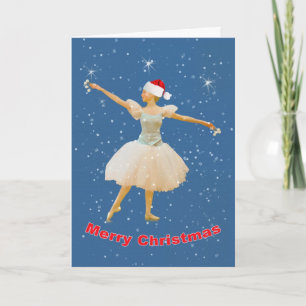Christmas, Ballerina Dancing in Snow シーズンカード