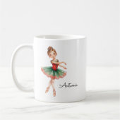 Christmas Ballerina Girl  コーヒーマグカップ (左)