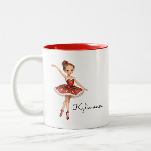 Christmas Ballerina Girl  ツートーンマグカップ (左)
