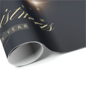 Christmas Balls Pine Tree Branches Black ラッピングペーパー (ロールコーナー)