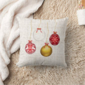 Christmas Balls Throw Pillows クッション (ブランケット)