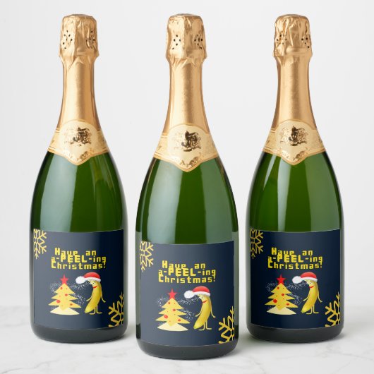Christmas banana スパークリングワインラベル (ボトル)