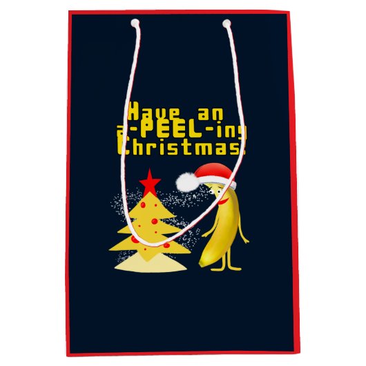 Christmas Banana ミディアムペーパーバッグ (正面)