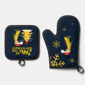 Christmas banana 鍋つかみ&鍋敷きセット (正面)