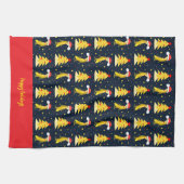 Christmas banana pattern キッチンタオル (横)