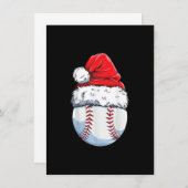 Christmas Baseball Ball Santa Hat Xmas Boys Catche 招待状 (正面/裏面)