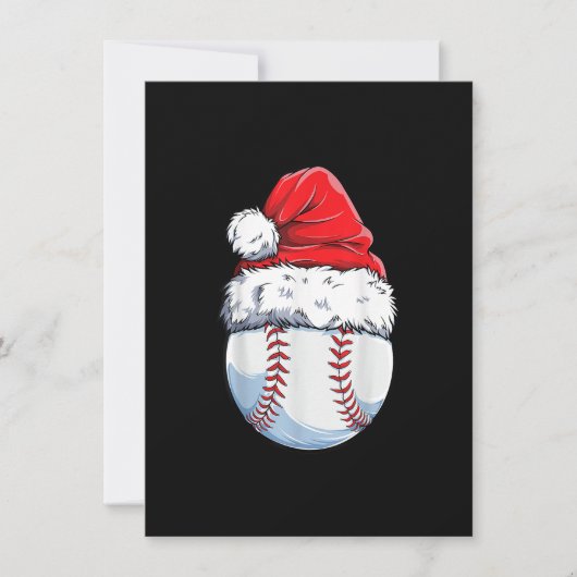 Christmas Baseball Ball Santa Hat Xmas Boys Catche 招待状 (正面)