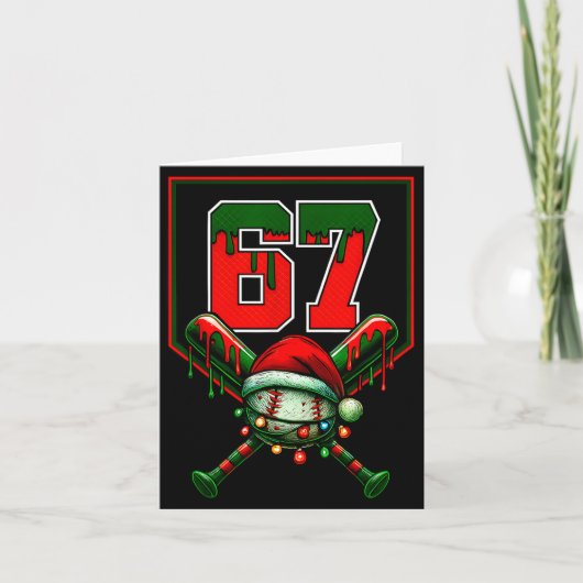 Christmas Baseball Drip Number 67 Player Or 67th B カード (正面)