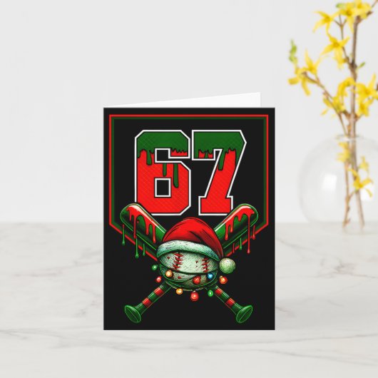Christmas Baseball Drip Number 67 Player Or 67th B カード (黄色い花)