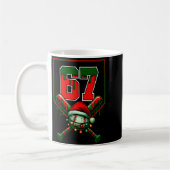 Christmas Baseball Drip Number 67 Player Or 67th B コーヒーマグカップ (左)