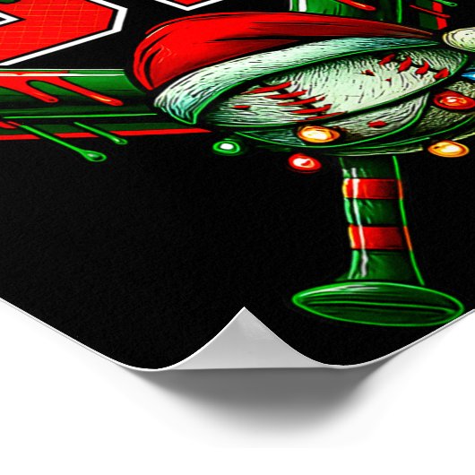 Christmas Baseball Drip Number 67 Player Or 67th B ポスター (角)