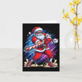 Christmas Baseball Funny Santa Game Day Xmas Boys  カード (黄色い花)