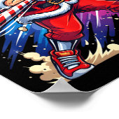 Christmas Baseball Funny Santa Game Day Xmas Boys  ポスター (角)