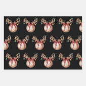 Christmas Baseball Lover Gift Player Xmas Sports ラッピングペーパーシート (正面)