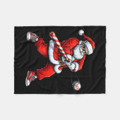 Christmas Baseball Player Santa Funny Xmas Boys Me フリースブランケット (正面(横))