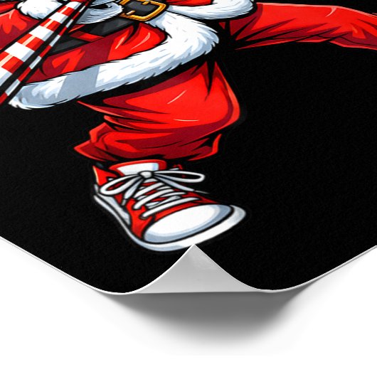 Christmas Baseball Player Santa Funny Xmas Boys Me ポスター (角)